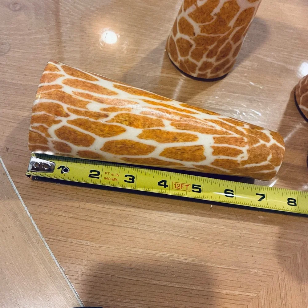 NWOT Animal Print Candles. Giraffe Printed Candles. Set of 4